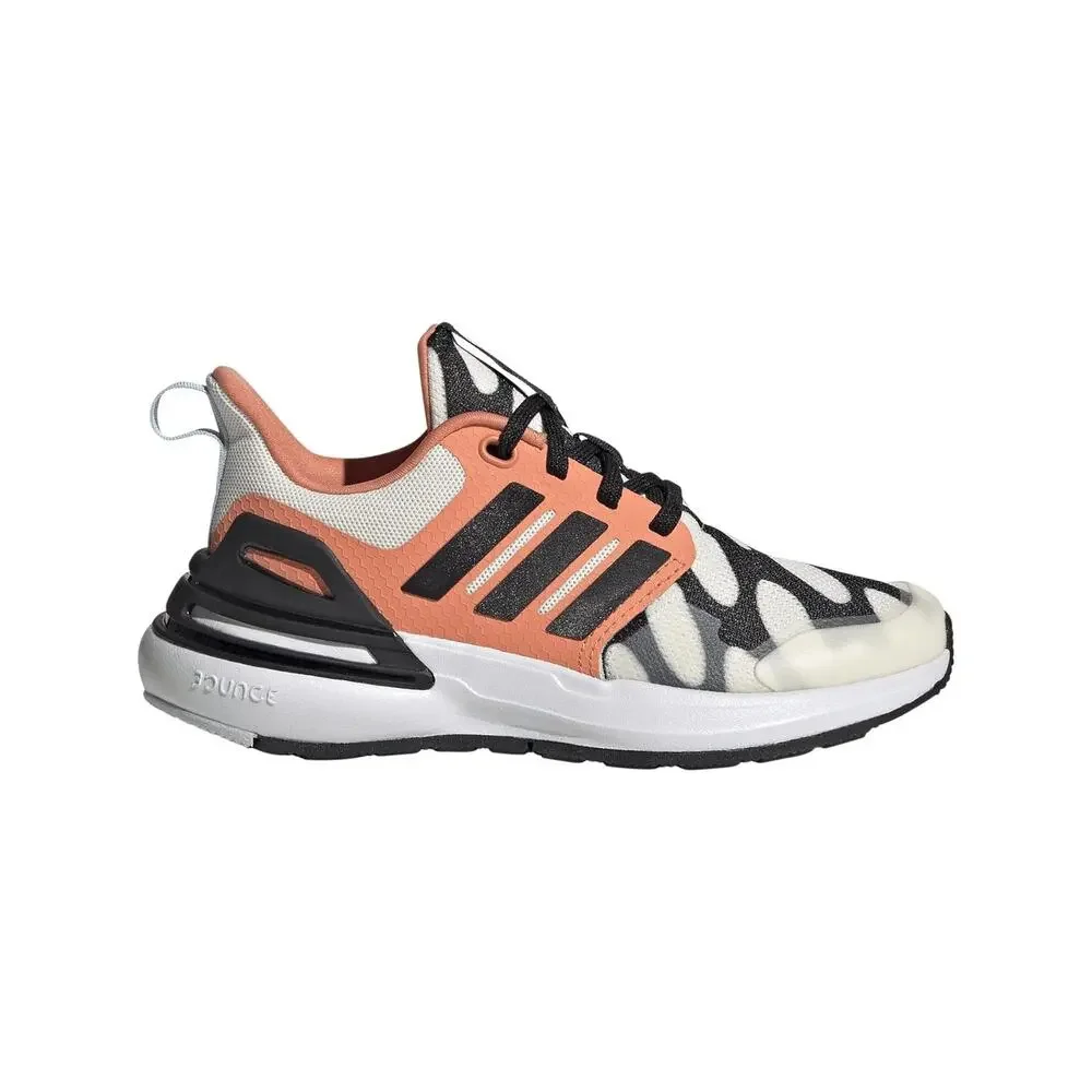 ADIDAS BOY'S RAPIDASPORT MARIMEKKO CLOUD WHITE/BLACK/SEMI CORAL 4.5 BIG KID M